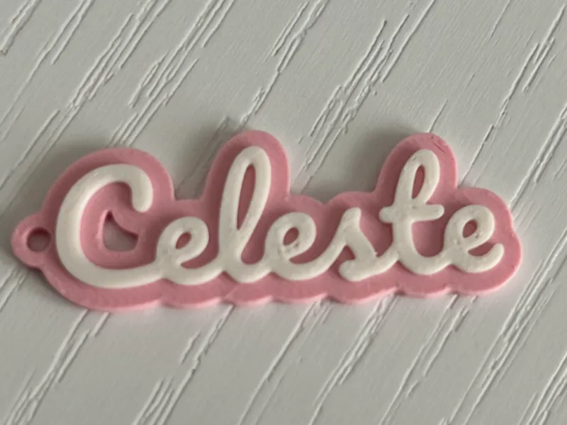 Celeste - 3d printed name keychain personalized 