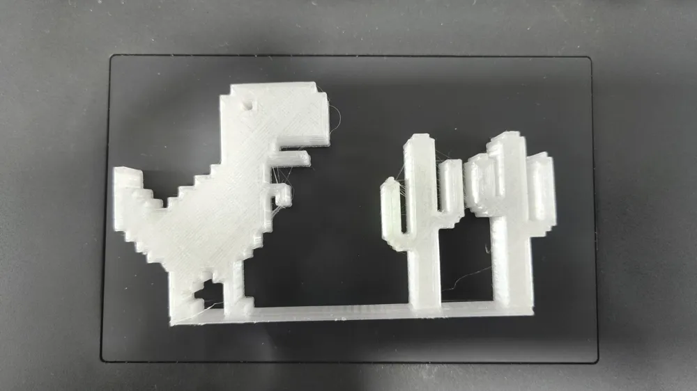 Chrome Dino (With Cactus) - Free 3D Print Model - MakerWorld