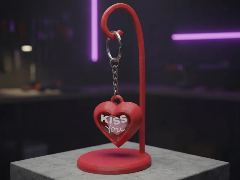 "Kiss You" Keychain with Lens Effect 