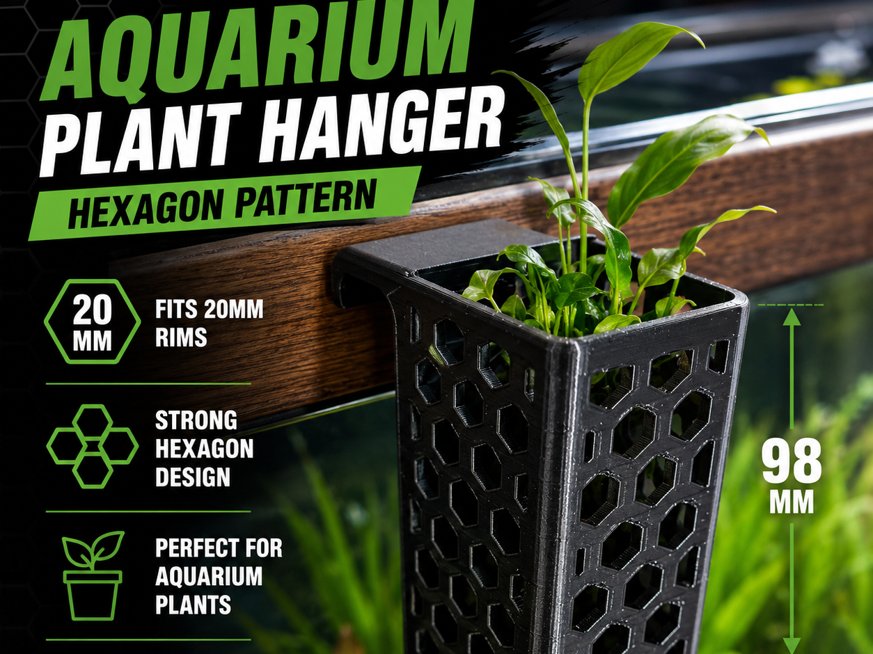 Aquarium Hanging Planter 20mm Lip Hexagon Pattern