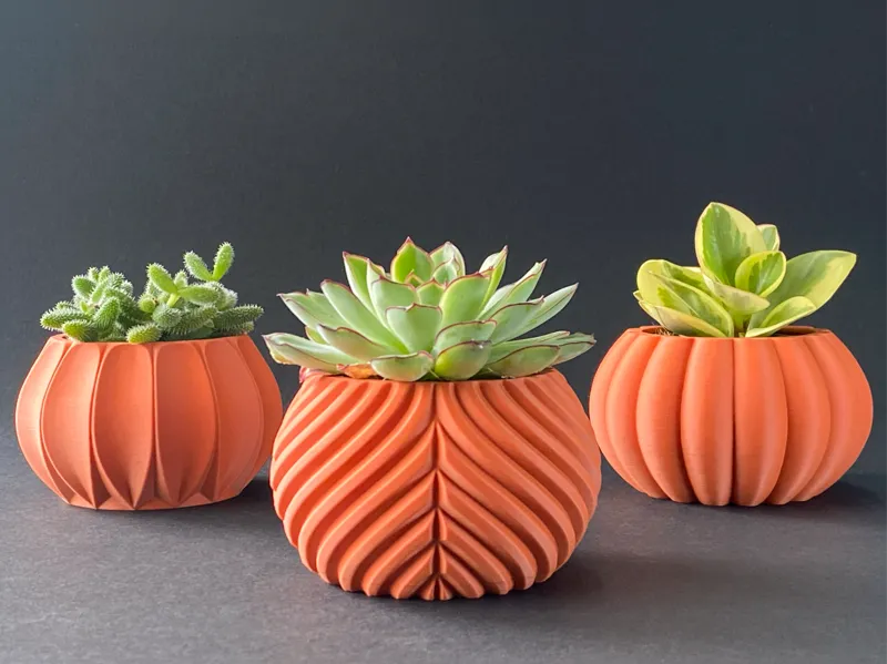 Textured Planter Set – 3 Pot Designs