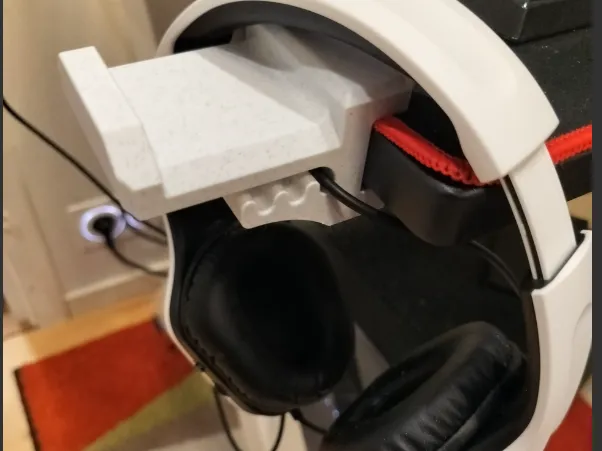 Desk headset and cable holder