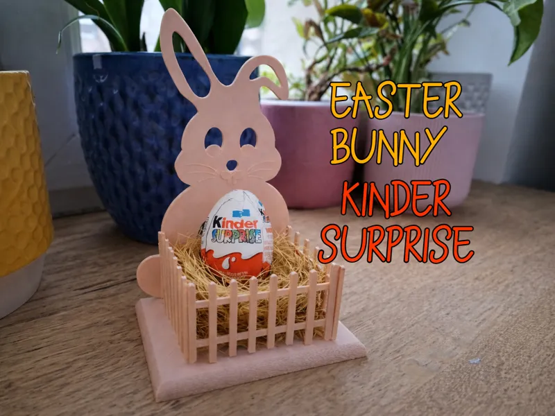 Easter Bunny Rabbit  Kinder Surprise Basket