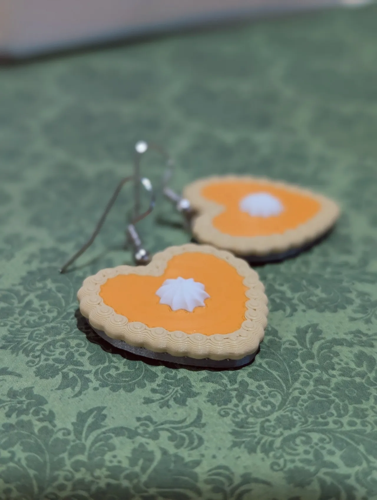 Pumpkin Pie Heart Earrings view 2