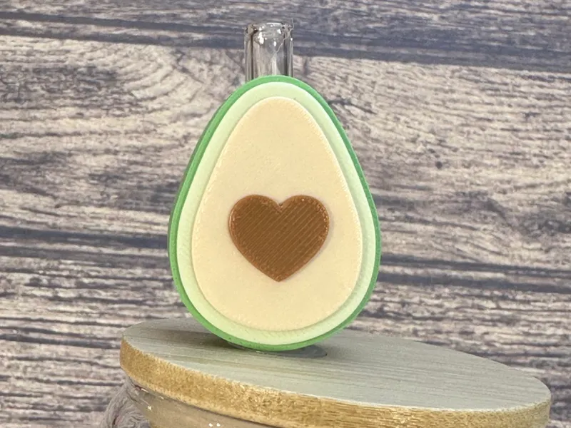 Avocado love Heart Straw topper