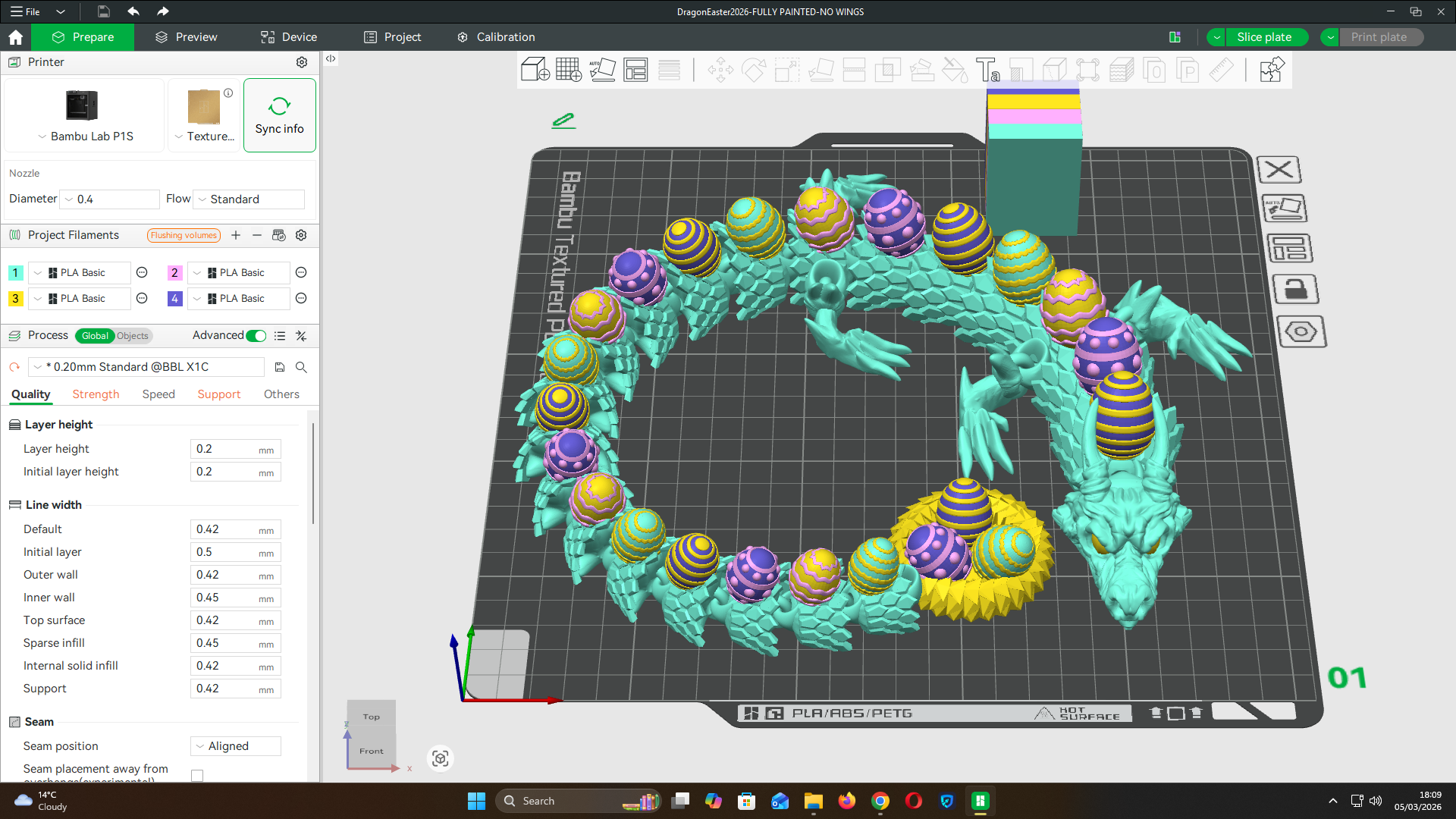 Miniatura 4 do modelo 3D Easter dragon flexi 