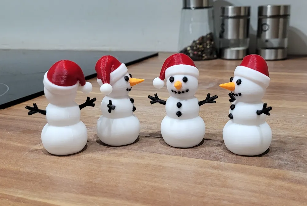 Cute Christmas snowman - Free 3D Print Model - MakerWorld