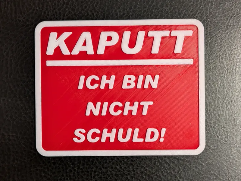 Kaputt Schild
