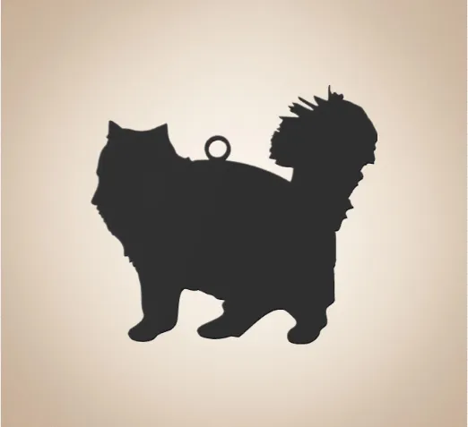 Fluffy cat keyring