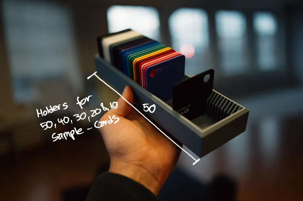 Material Samples with Holder - Free 3D Print Model - MakerWorld