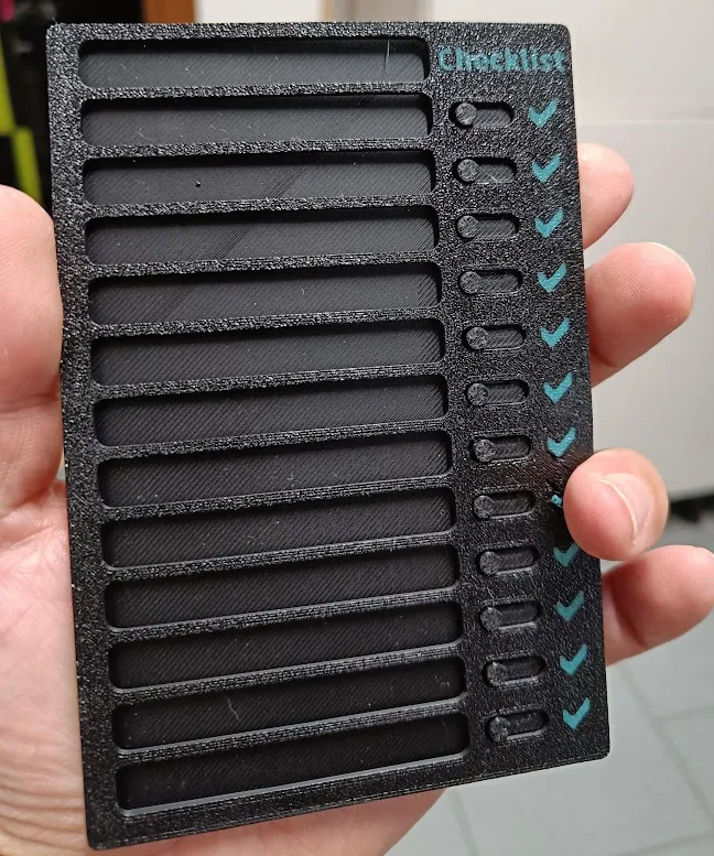 Checklist with sliders