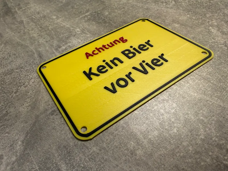 Schild Kein Bier vor Vier