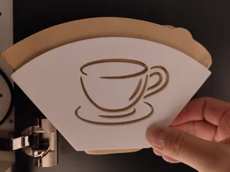 Coffee filter holder with logo (1x4 size)
