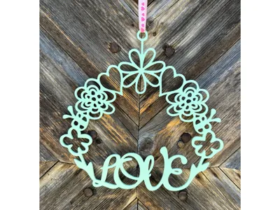 Spring Love Floral Heart Wreath for Hanging