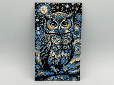 Starry Night Owl Hueforge