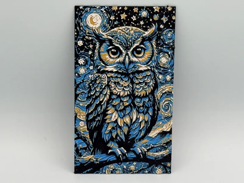 Starry Night Owl Hueforge