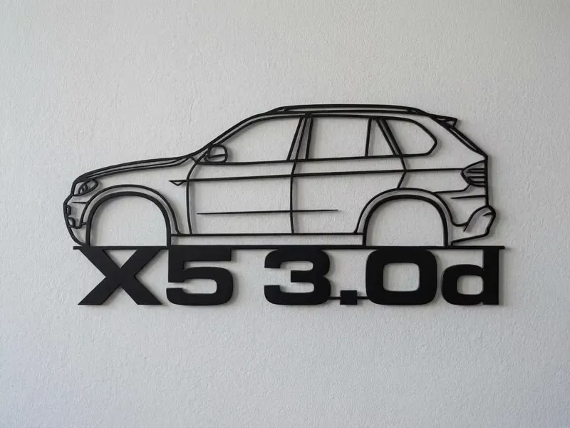 BMW X5 E70 3.0d Wall Art with Title