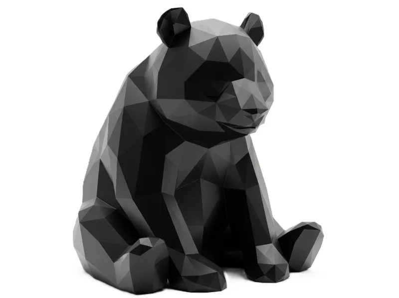 Oso Panda decorativo Low Poly