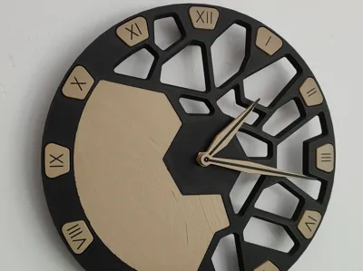 Industrial style asymmetric clock