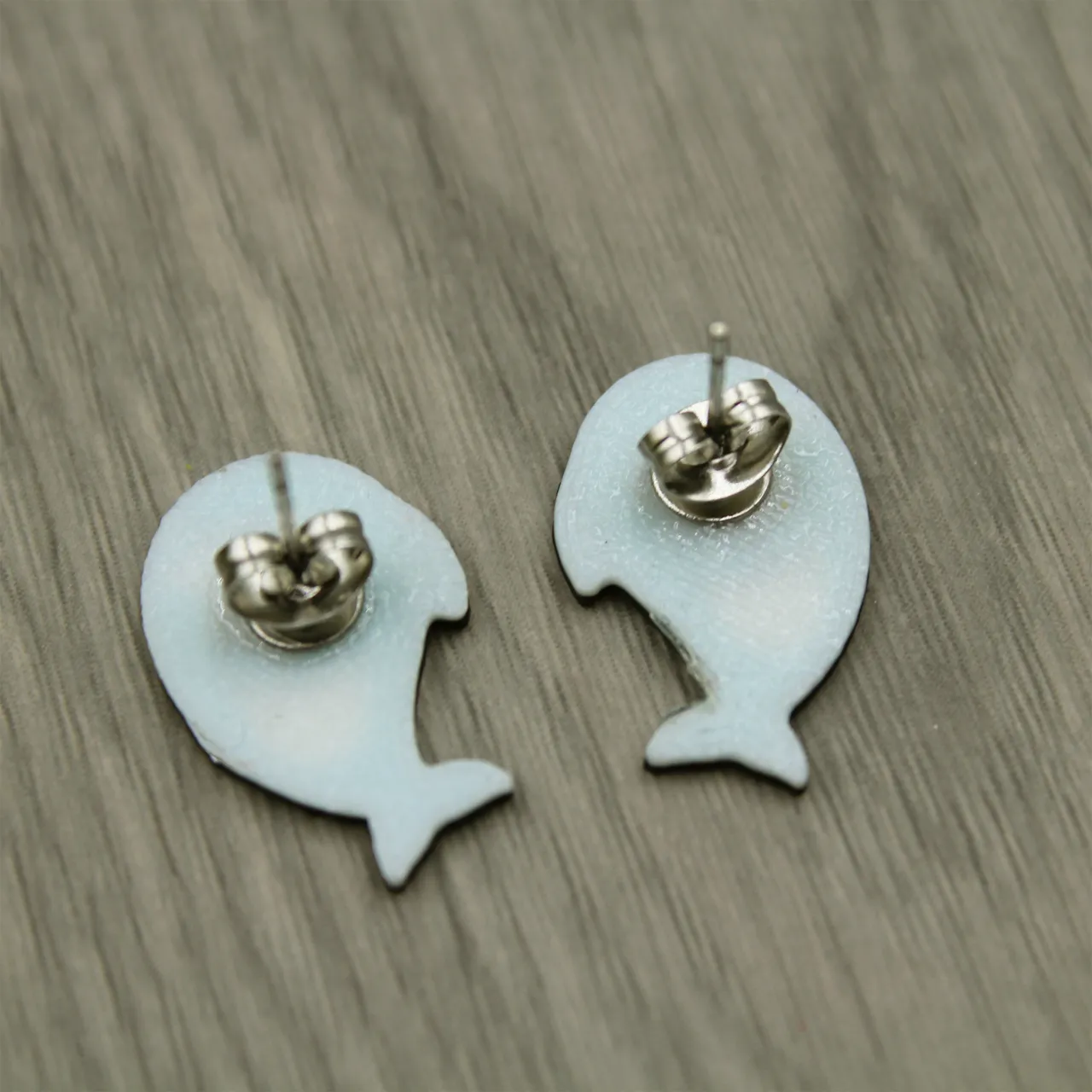 Cute Dolphin with Heart Earrings view 3