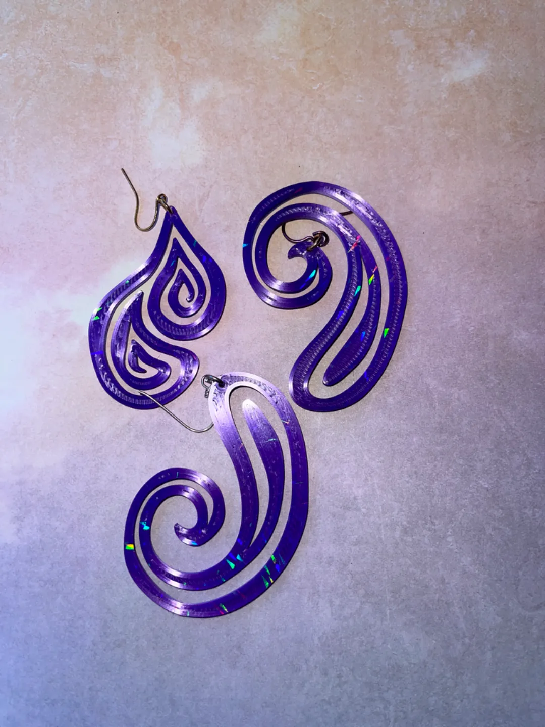 Spiral earrings view 2