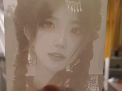 Monochrome relief portrait of a minority ethnic girl