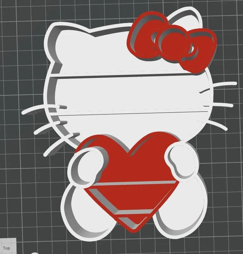 Hello Kitty heart shelf - Free 3D Print Model - MakerWorld