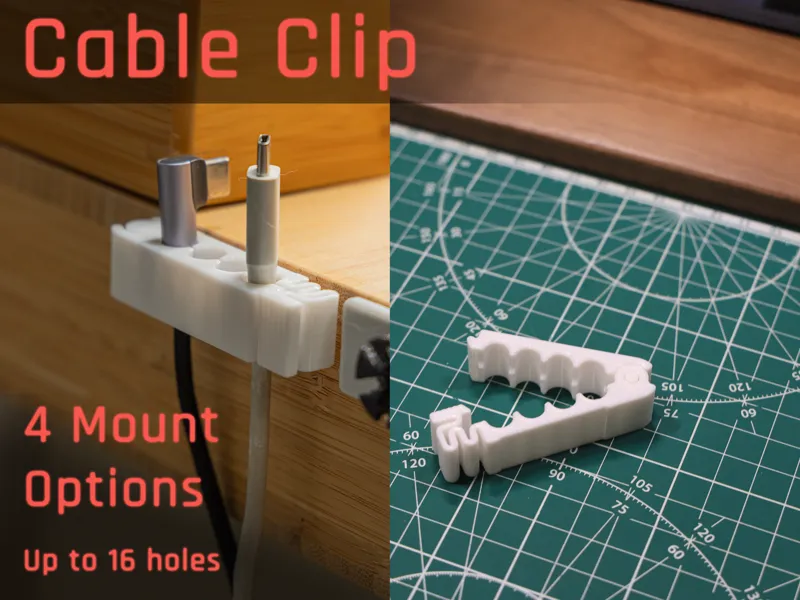 Strong Locking Cable Clip | Desk Cable Holder
