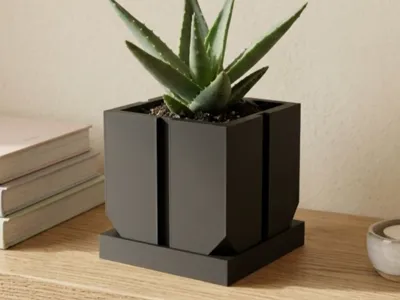 Minimalist Brutalist Planter | Geometric Pot