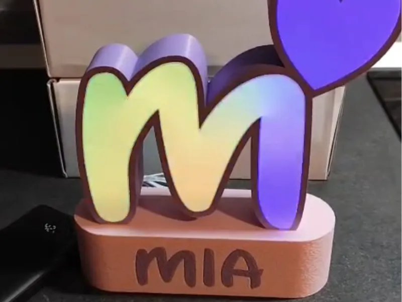 Lampada M con cuore