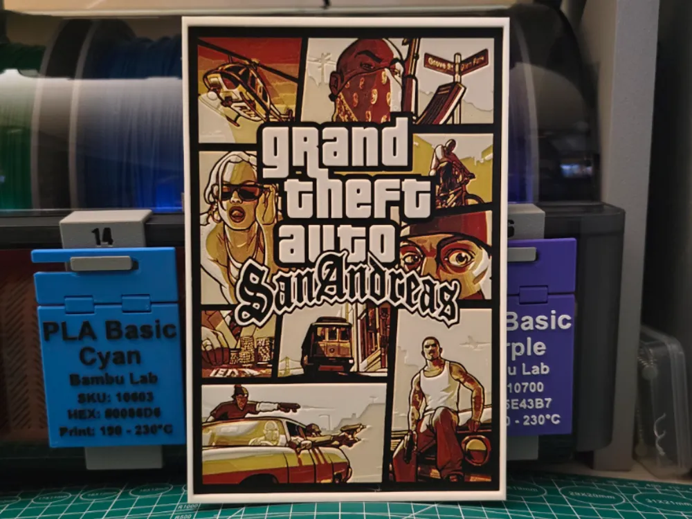 Grand Theft Auto: San Andreas Poster - Hueforge - Free 3D Print Model ...