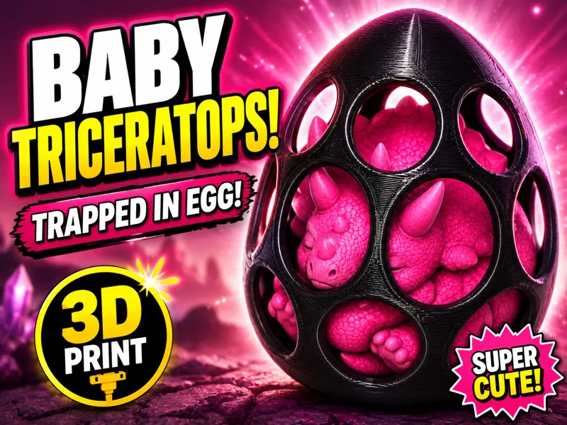 Baby Triceratops Trapped in Egg!