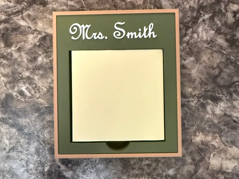 Personalized Post It Note Holder Chalk Board