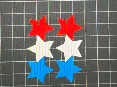3 Star Earring Red White and Blue