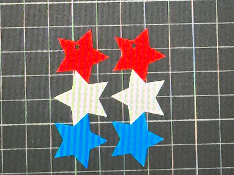 3 Star Earring Red White and Blue