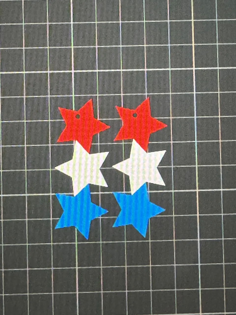 3 Star Earring Red White and Blue view 2