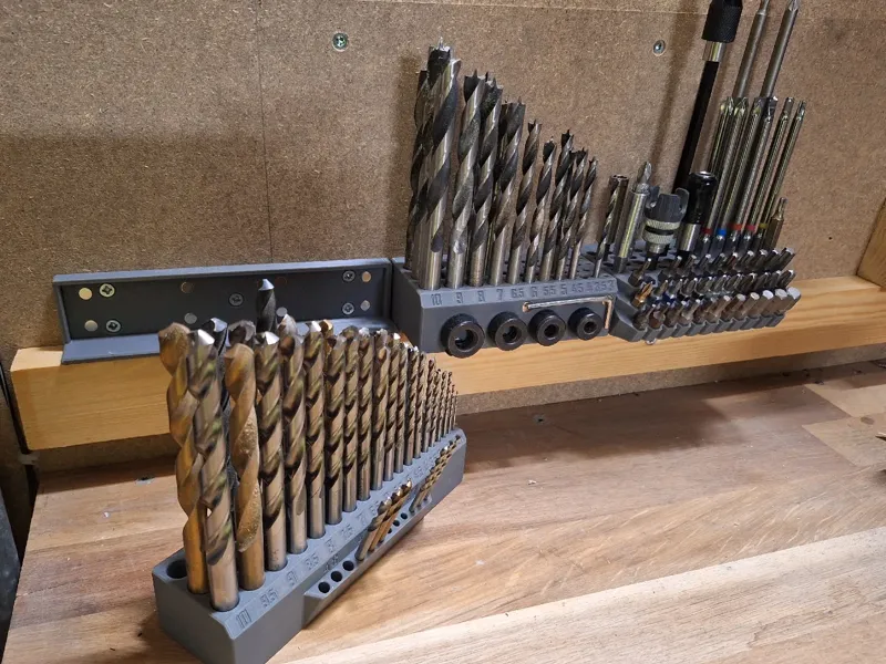 Detachable drill and hex bit holders