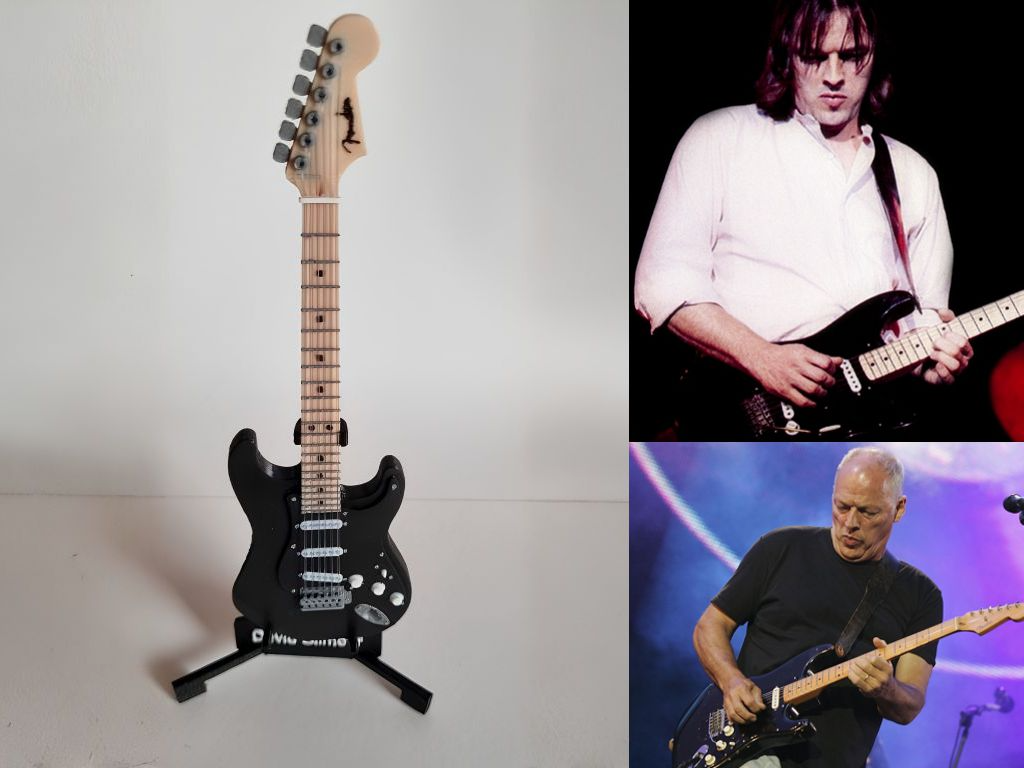 Guitar 17cm w/Cordas - Strat Gilmour (Pink Floyd)