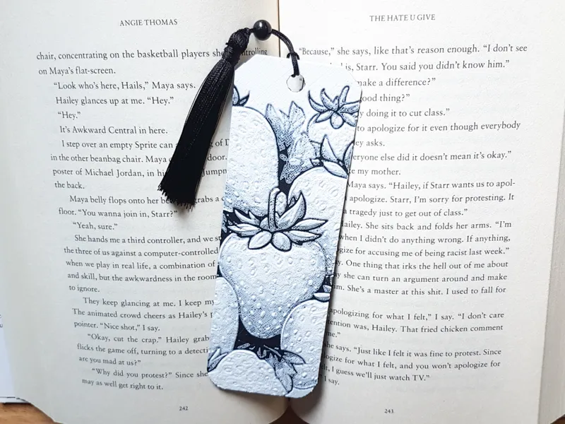 Bookmark, Strawberries B&W, Strawberry Festival