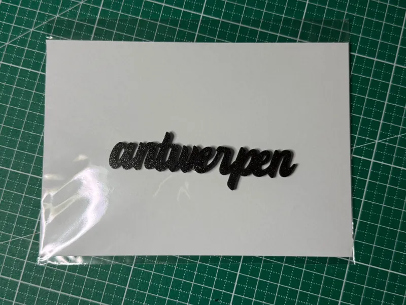 'antwerpen' 3d printed text