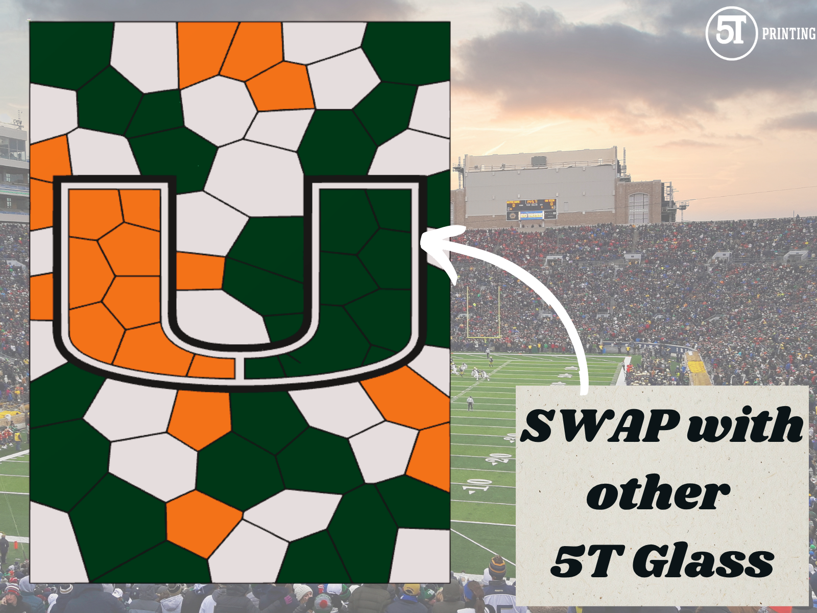 Miami Hurricanes Classic light (swappable glass)