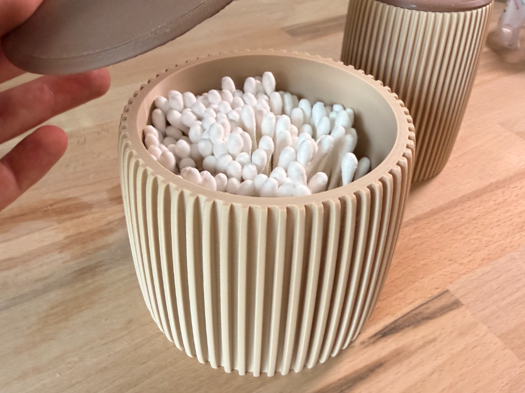 Wattepad + Q Tip Spender Badezimmer - Japandi Stil
