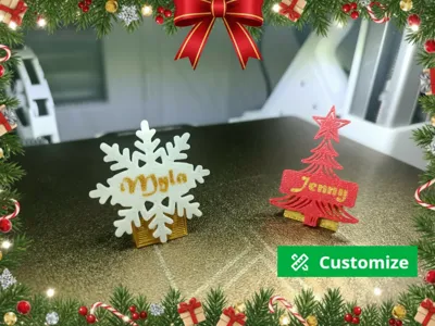 Customizable Christmas place card