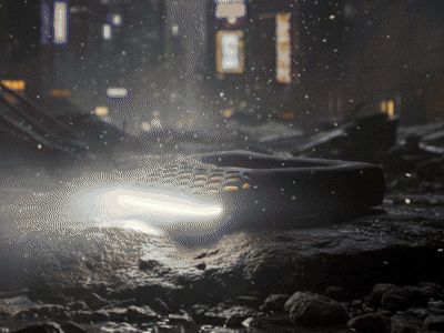 Energy Core activated futuristic torch