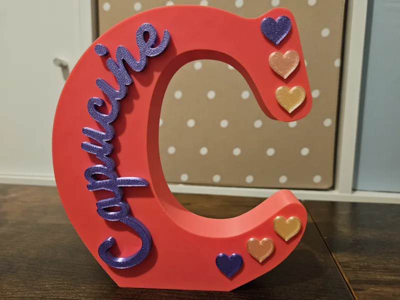 Lettre décorative C Capucine poser chambre enfant