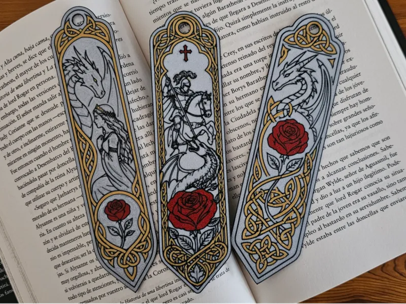 3 Marcapáginas de Sant Jordi.
