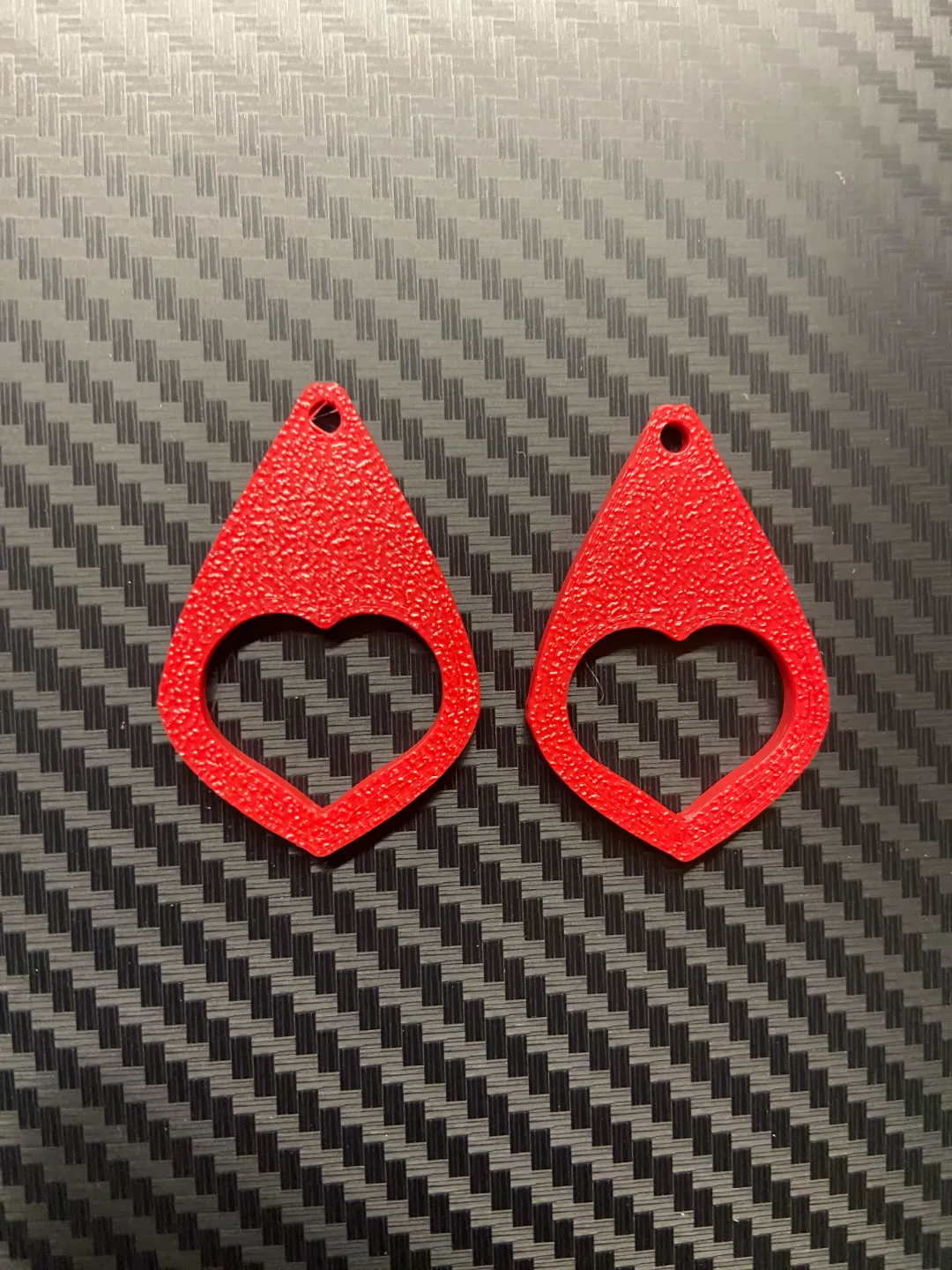 Heart earrings view 2