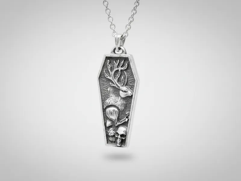 Jackalope Coffin Pendant