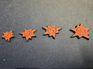 Board Game Damage Tokens 1-10