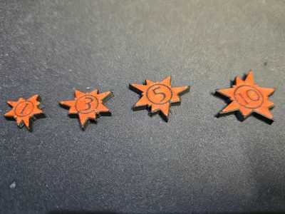 Board Game Damage Tokens 1-10